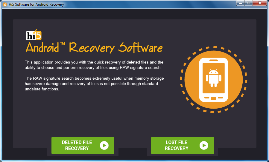 Windows 8 Hi5 Software for Android™ Recovery full