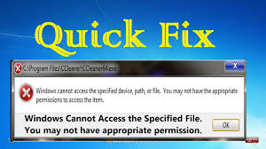Fixed – Windows Cannot Access the Specified Device, Path or File