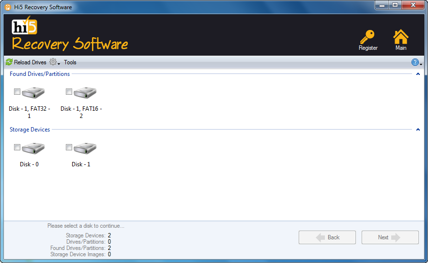 select appropriate disk from where you wish to recover data from partition